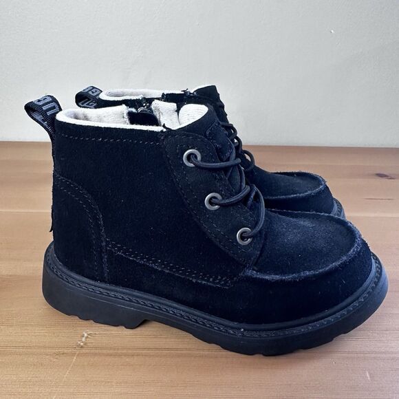 Ugg Chelham Boots Toddler 10 Black Suede Zip Up Pull On Logo Weather Boots - Picture 1 of 9